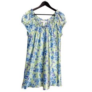 Oscar De La Renta Pink Label Floral Satin Nightgown